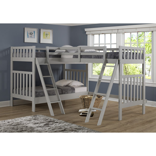 Harriet Bee Reasor Twin Solid Wood LShaped Bunk Beds by Harriet Bee